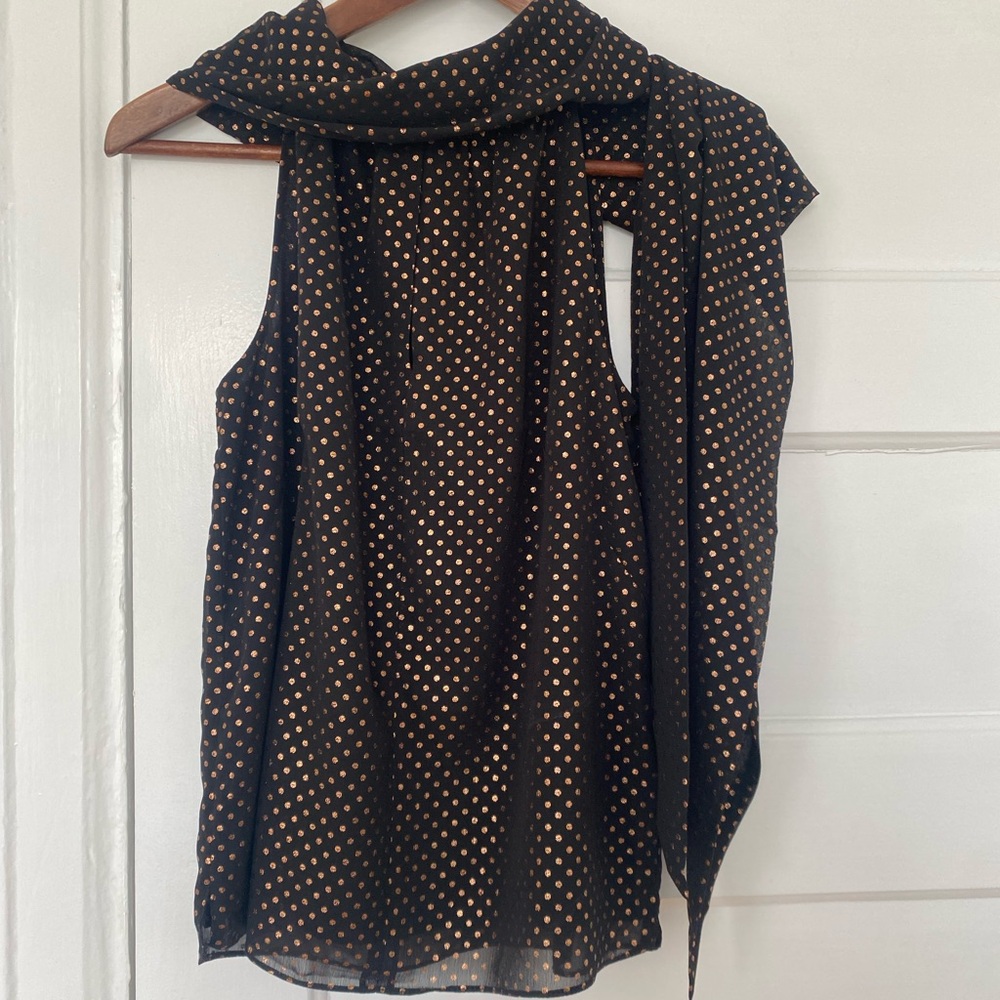 Jason Wu gold foil polka dot sleeveless blouse new with tags!